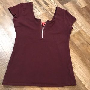 GUESS-Burgundy shirt
